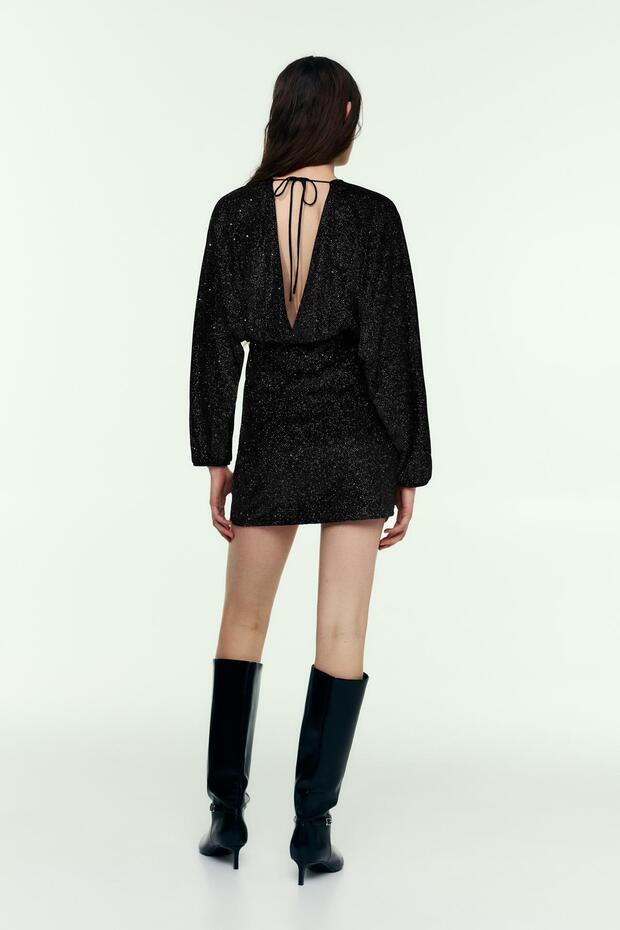 Payetli kısa elbise - 5