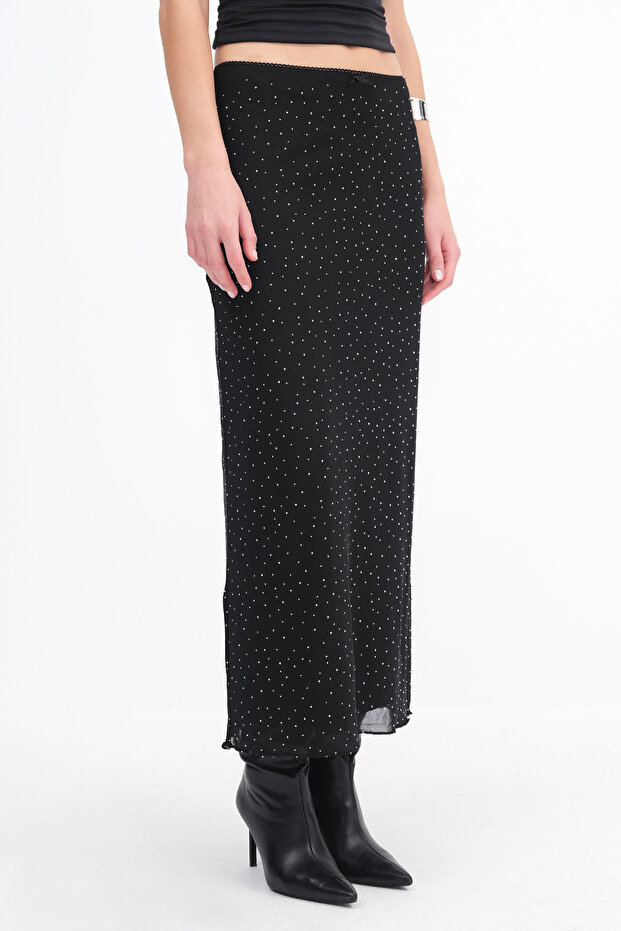 Taşlı Midi Etek E17692 - 2