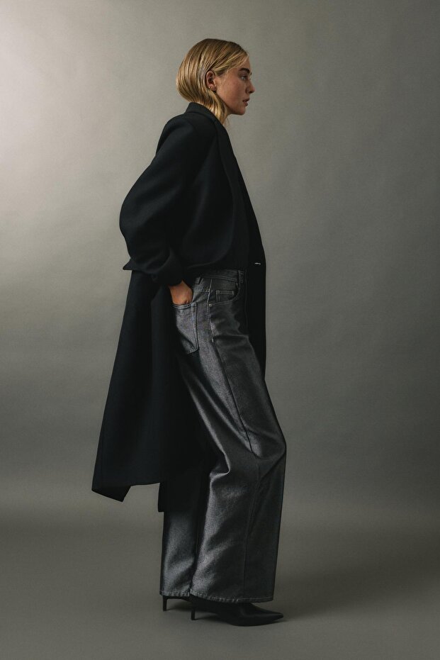 Gümüş kaplama baggy jean - 3
