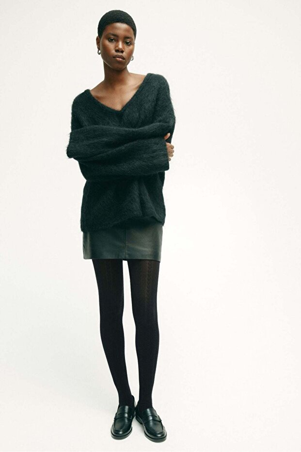 جوارب طويلة محبوكة بالكابل - 1