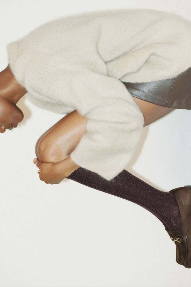 جوارب طويلة محبوكة بنمط - 5