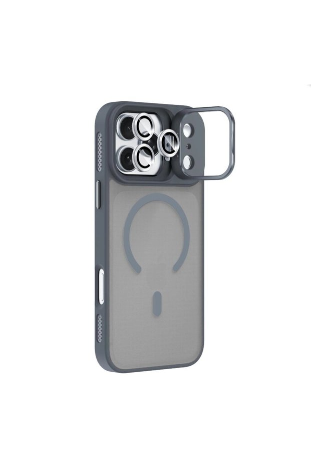 Apple iPhone 17 Pro Compatible Metal Stand Button Matte Lens Gift Nevada Case Phone Case