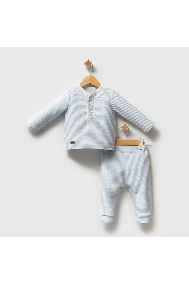 Button Detailed Soft Texture 2-Piece Set