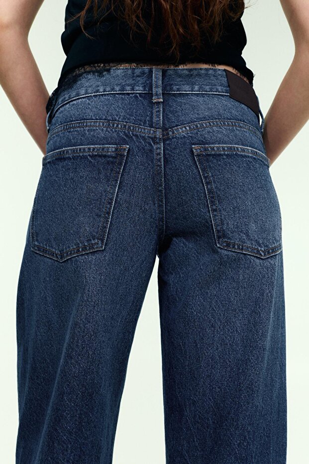 Parıltılı straight fit jean - 5
