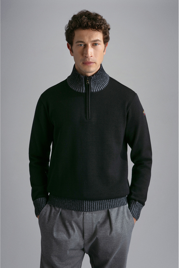 MEN'S ZIPPED PULLOVER C.W. WOOL - 1