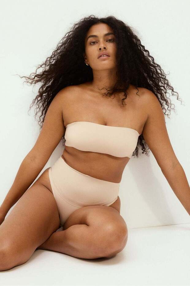 Padded microfibre bandeau bra