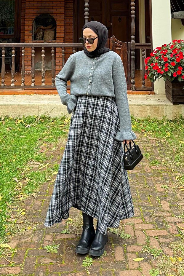 Ruffle Detailed Cardigan Gray
