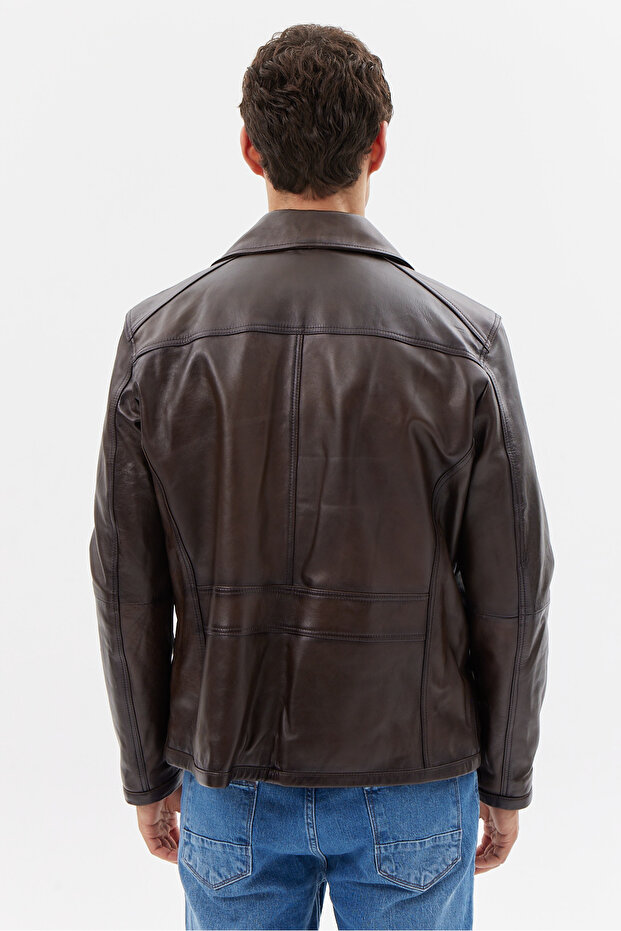 Erkek Regular Deri Mont - 5