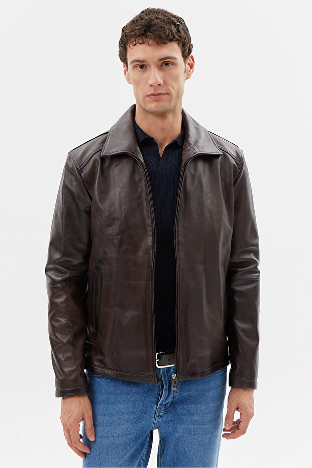 Erkek Regular Deri Mont - 2