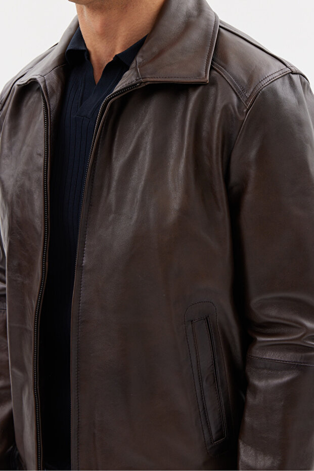 Erkek Regular Deri Mont - 8