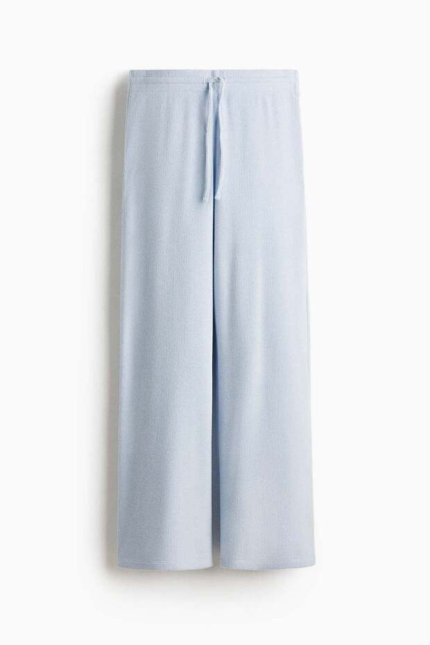 Waffled drawstring trousers - 4