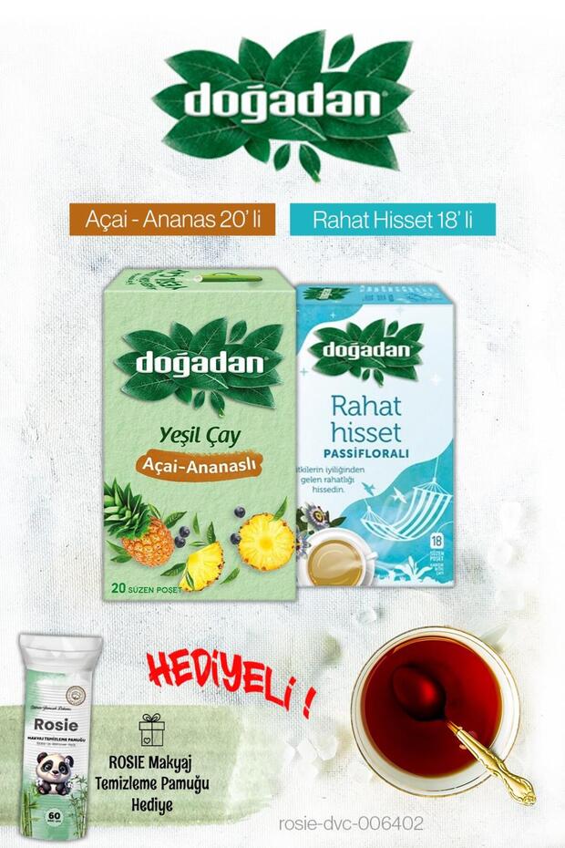 Açai Pineapple and Relaxing Passionflower Tea Bags with Rosie Gift