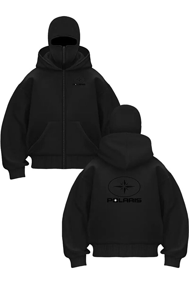 -Kar Masked Ninja Men's Zippered Sweatshirt Cardigan 3-Ply Thick Zippered 98