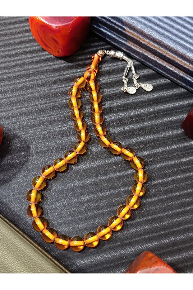 T0Z Amber Prayer Beads Yellow Color
