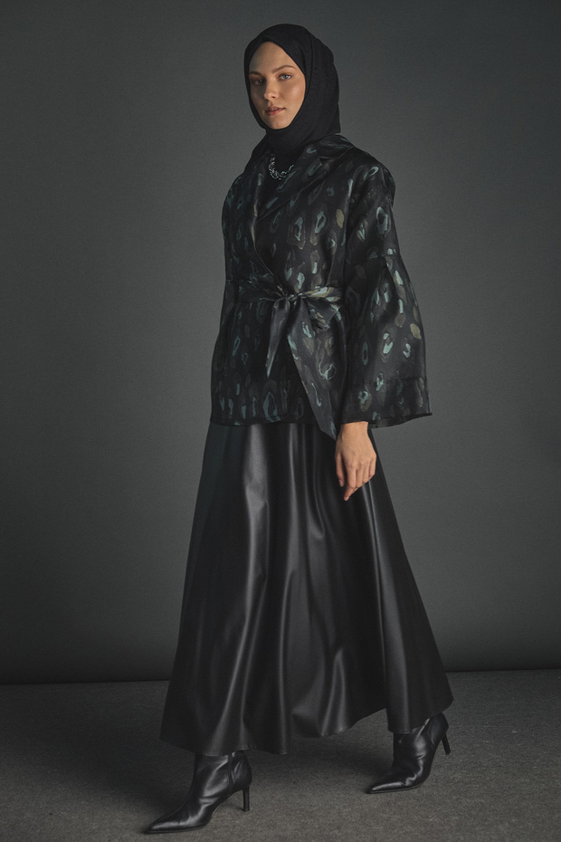 Suni Deri Kloş Etek - 1