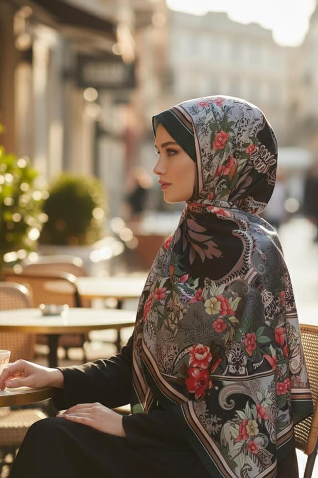 Patterned Shawl, Sal-201 - 2