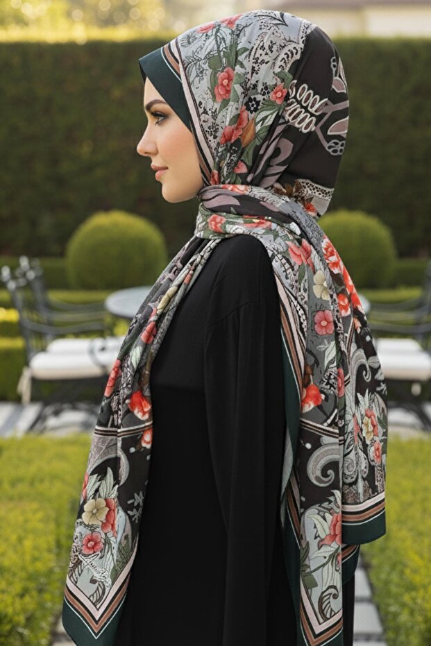 Patterned Shawl, Sal-201 - 5