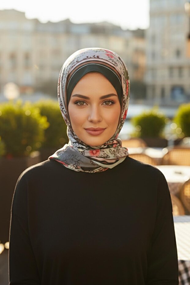 Patterned Shawl, Sal-201 - 1