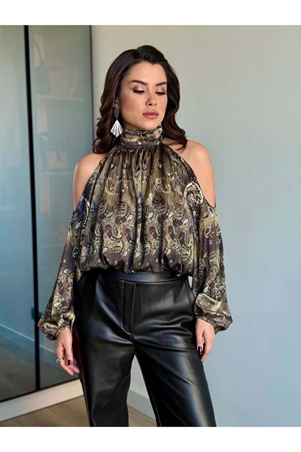 Omuz Dekolteli Bluz - 3