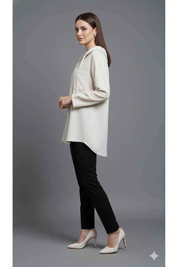 Kadın kapşonlu gömlek - 3