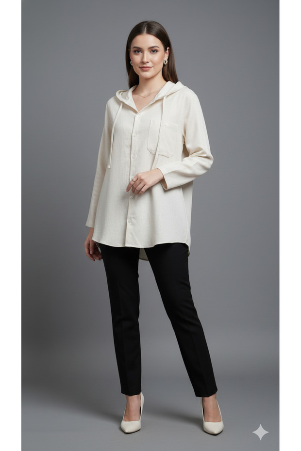 Kadın kapşonlu gömlek - 1