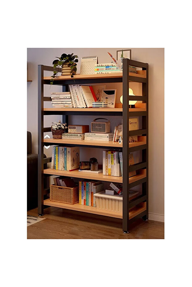 5 Layer Modern Multifunctional Bookshelf with Wall Mounted and Floor Standing Design 80 CM