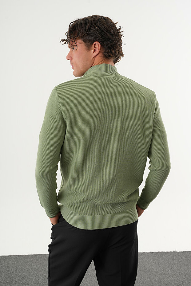 Men's Regular Fit Half Zip Basic Knit Sweater - 8