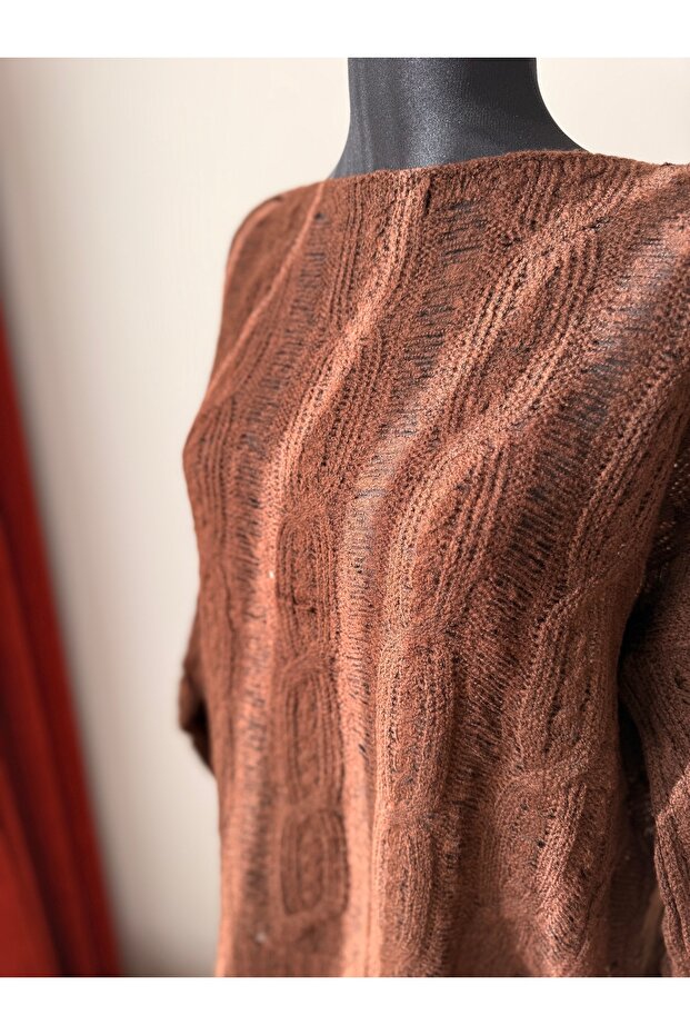 Örgü detay triko kazak - 1