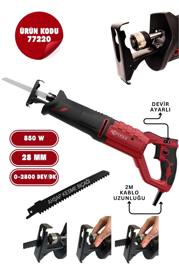 77220 850W DEVİR AYARLI TİLKİ KUYRUĞU TESTERE - 1