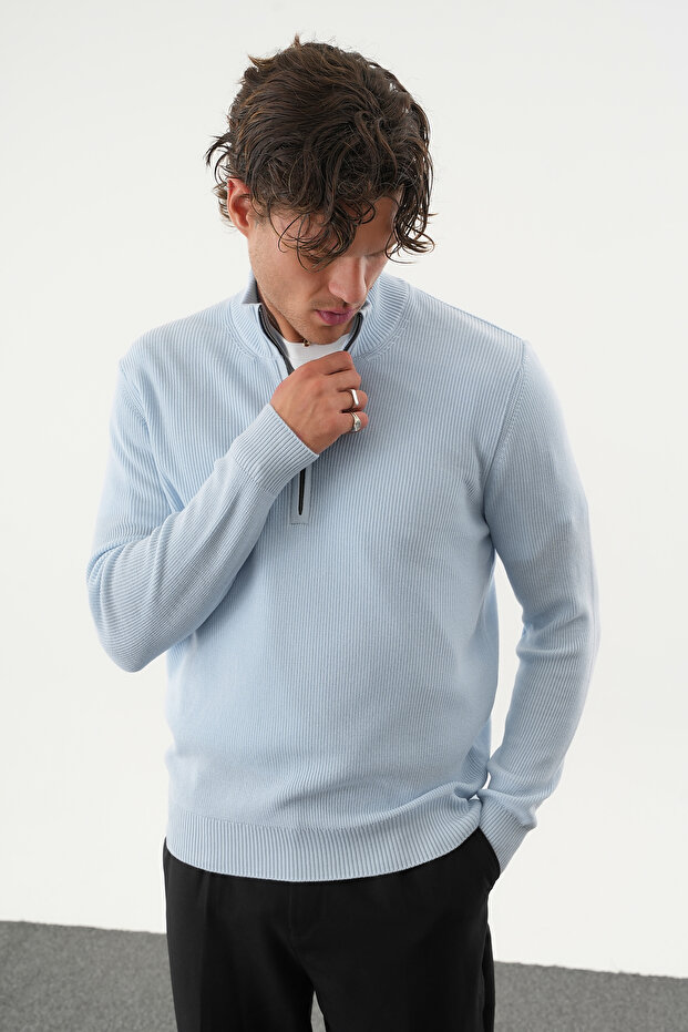 سترة تريكو أساسية للرجال بقصة عادية ونصف سحاب - 4