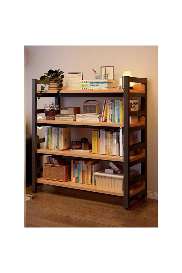 4 Layer Modern Multifunctional Bookshelf with Wall Mounted and Floor Standing Design 100 CM