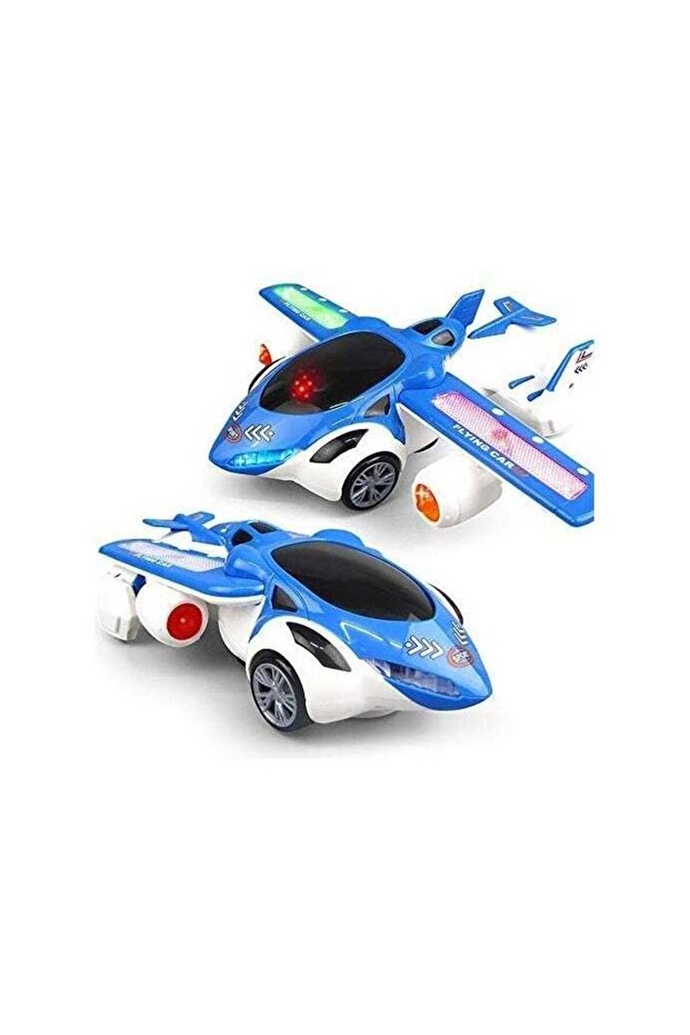 3D Flying Toy Car – 360° Rotation, Wing Opening, Sound & Light Effects, Multicolor