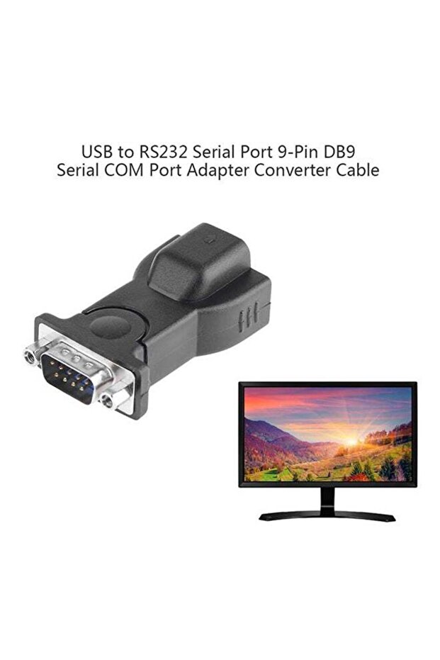 USB To RS232 Serial Port 9-Pin DB9 Serial COM Port Adapter Converter Cable Black - 2