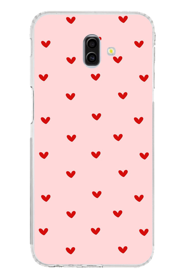 حافظة سيليكون متوافقة مع هاتف سامسونج جالاكسي J6 بلس باللون الأحمر مطبوع - 1