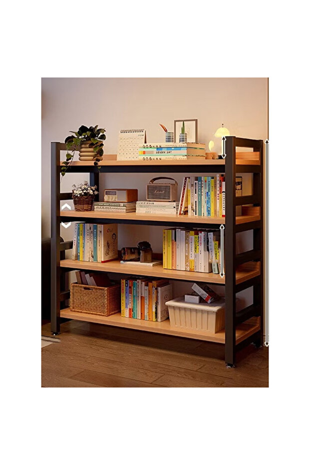 4 Layer Modern Multifunctional Bookshelf with Wall Mounted and Floor Standing Design 120 CM