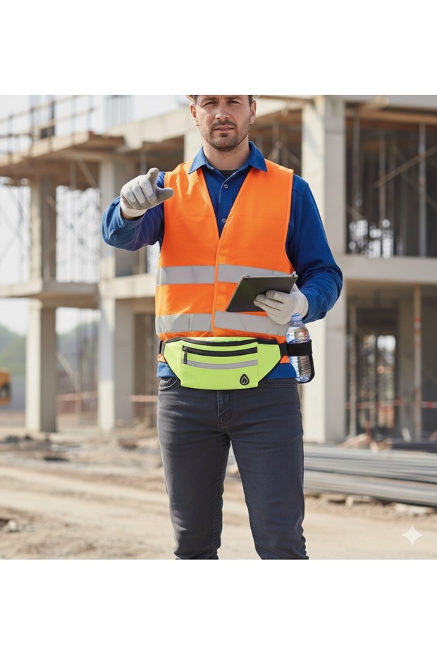 Highlighter Yellow Waterproof, Highlighter, Adjustable Sports Waist Bag and General Use 3 Pocket Bag