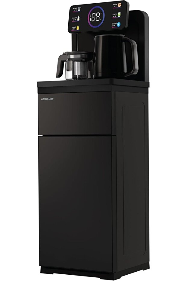 Smart Water Dispenser & Tea Bar Machine - Touch Screen, Remote Control, Hot & Cold Water - Black
