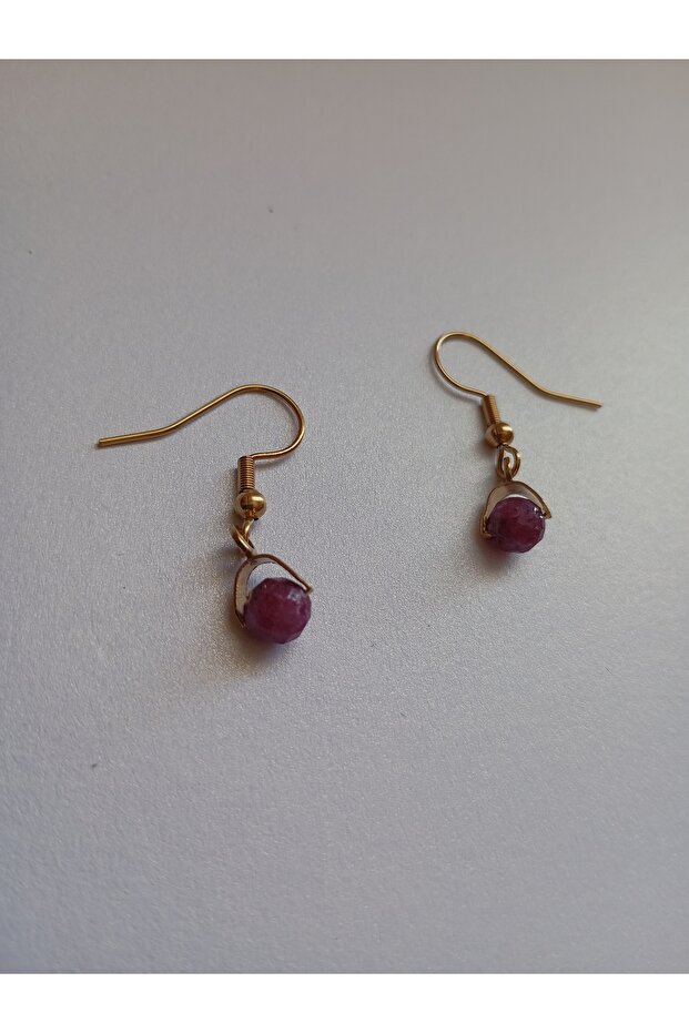 18K Gold-Plated Ruby Earrings - 3