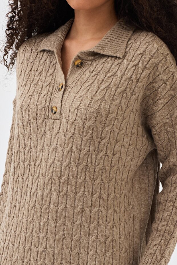 Lalezar Triko Elbise Vizon - 5