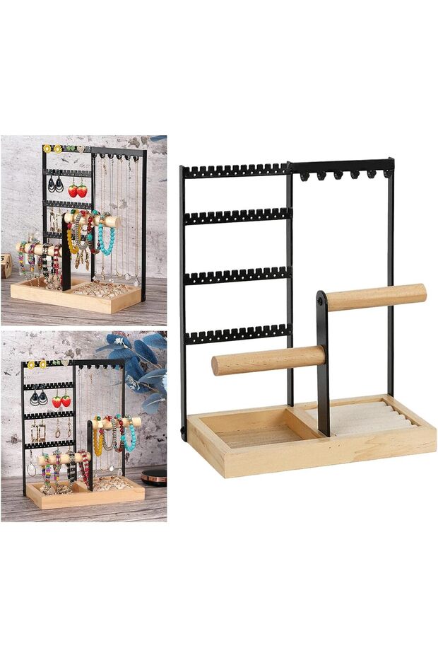 Earring Display Stand with 132 Holes (Black)