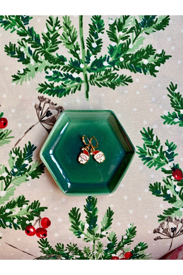Yılbaşı Noel Baba Küpe Mineli