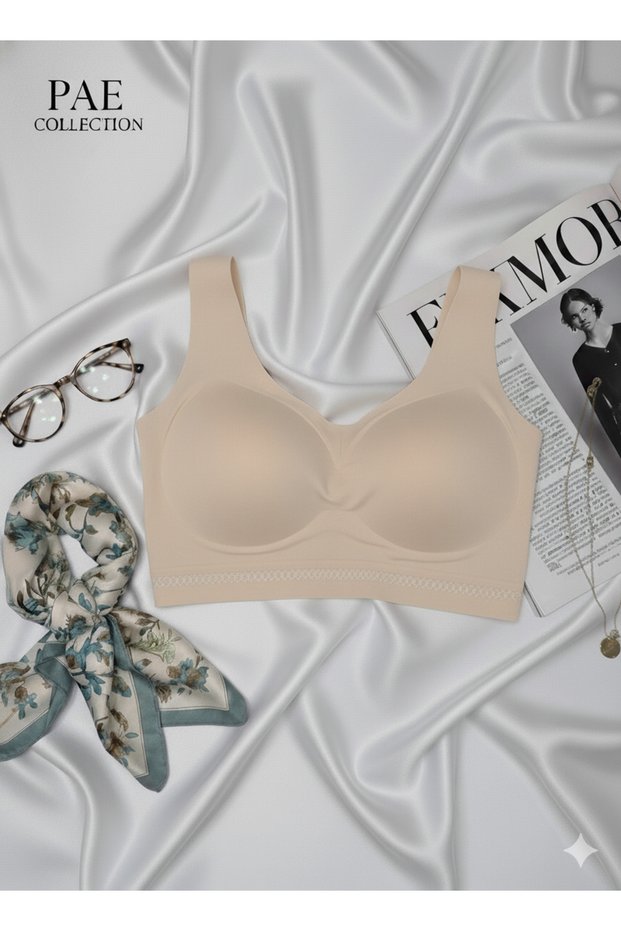 Bra Comfortable Comfortable Flexible Body-Hugging Stitch-Free Wire-Free Wide Strap Laser Ghost Bra