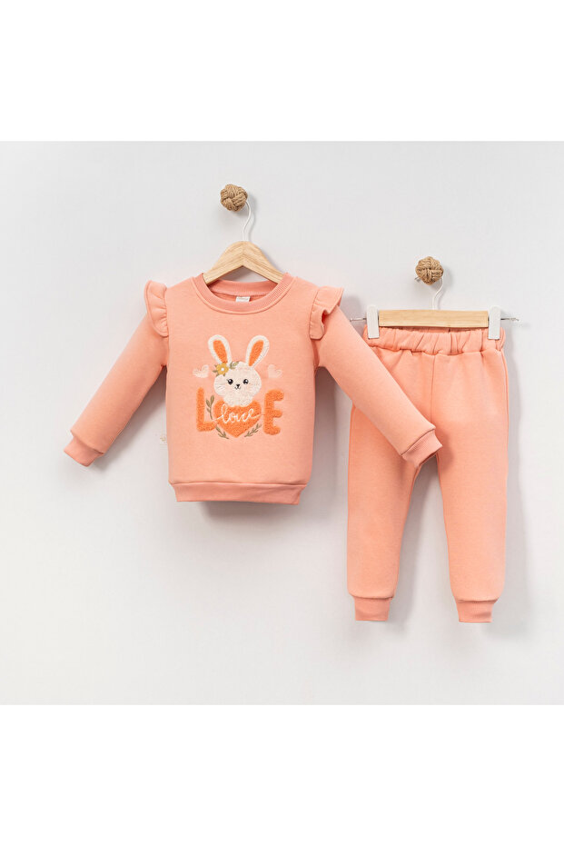 Salmon Love Bunny Girls' Tracksuit Set