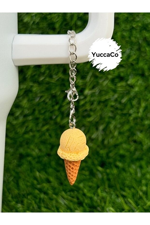 Ice Cream Cone Thermos Ornament/Chocolate Ice Cream Thermos Charm in a Cone/Chocolate Bag Charm with Cone