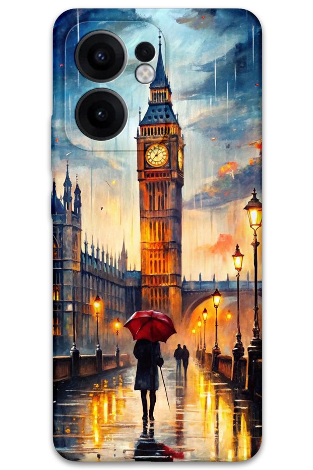 Oppo Reno 13F 5g Case Hd Pattern Printed Back Cover - Clock Tower