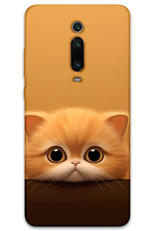 Xiaomi Mi 9t Case Hd Pattern Printed Back Cover - Yellow Kitten