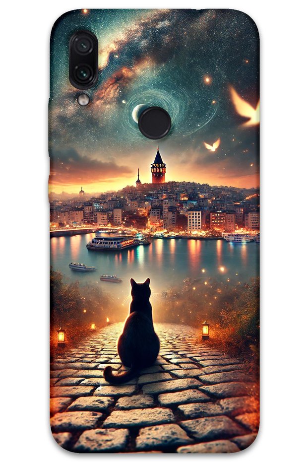 Xiaomi Redmi Note 7 Case Hd Pattern Printed Back Cover - Cat Galata