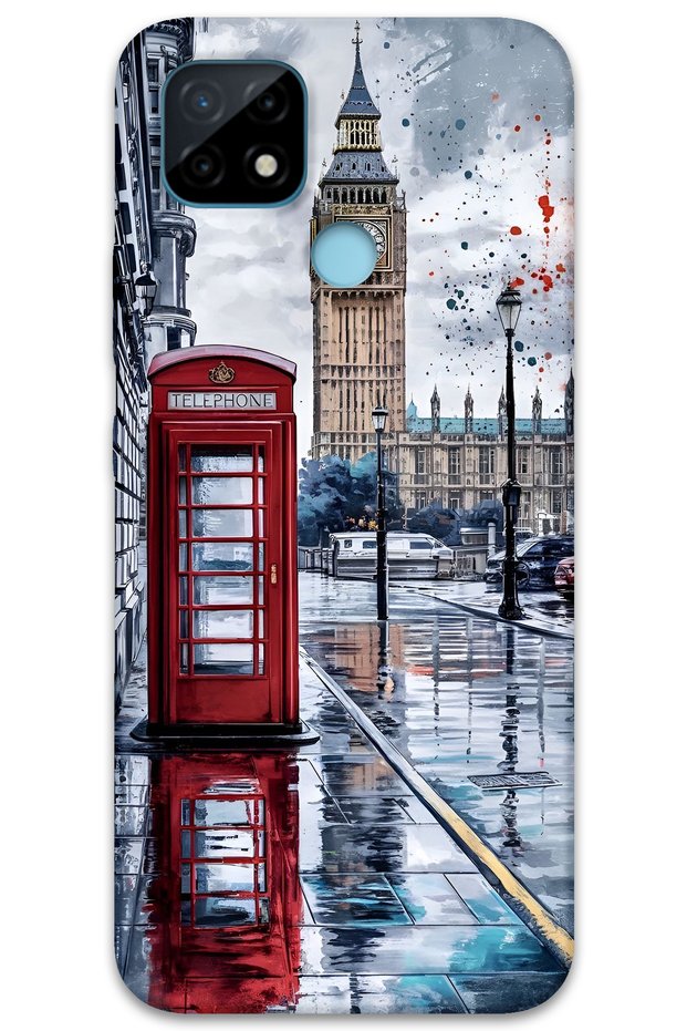 Realme C25 Case Hd Pattern Printed Back Cover - London