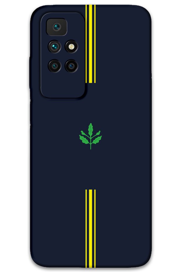Xiaomi Redmi 10 Case Hd Pattern Printed Back Cover - Yellow Navy Blue