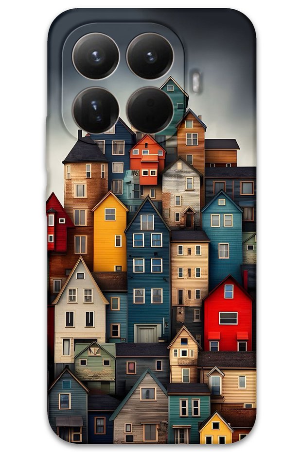 Xiaomi Mi 15t Pro Case Hd Pattern Printed Back Cover - Colorful Houses